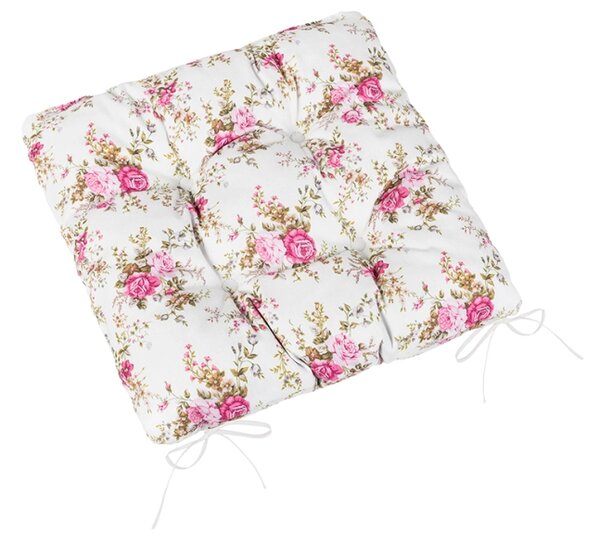 Bellatex Sedák DITA prošívaný 40x40 cm Růže Růžová,Bílá