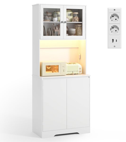 BEALIFE Vysoká kuchyňská skříňka AP122 70 x 40 x 180 cm | Do kuchyně a jídelny | Černá/bílá