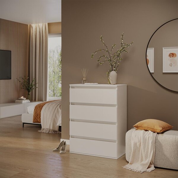 Komoda Vicco Claus Bílá 74 x 99.6 cm se 4 zásuvkami, Model 54743