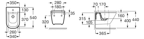 Roca Gap Square bidet závěsný bílá A357476000