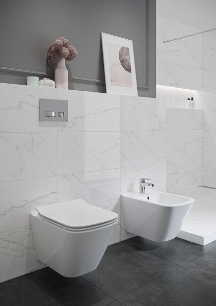 Cersanit City wc mísa se sedátkem s pomalým sklápěním závěsná bez splachovacího kruhu bílá S701-405