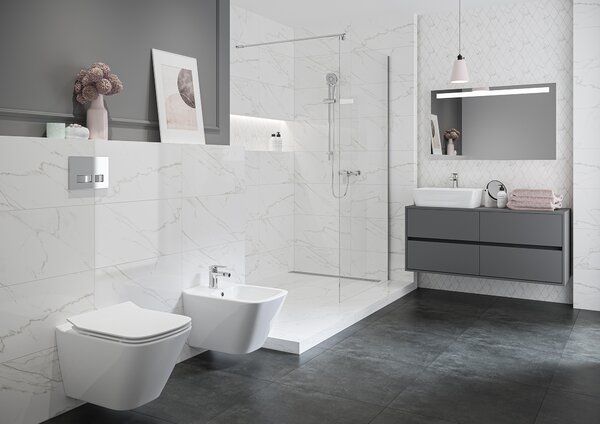 Cersanit City wc mísa se sedátkem s pomalým sklápěním závěsná bez splachovacího kruhu bílá S701-405