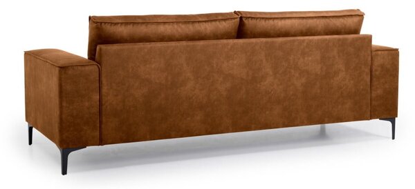 Koňakově hnědá pohovka z imitace kůže 224 cm Copenhagen – Scandic