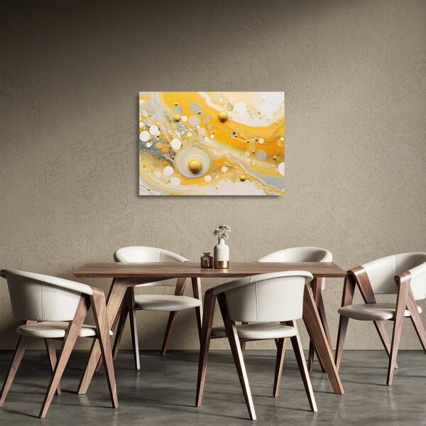Skleněný obraz - Abstraktní pozadí se zlatým dekorem (70x50 cm)