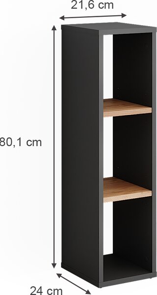 Stojící police Vicco Orlando Antracit/zlatý dub 21.6 x 80.1 cm, Model 54548