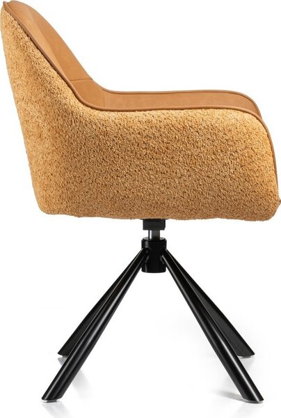 HowHomely | Židle do jídelny - Tokio - Oranžová - Moderní design s ergonomickým komfortem - Čalouněná židle - s funkcí automatického návratu