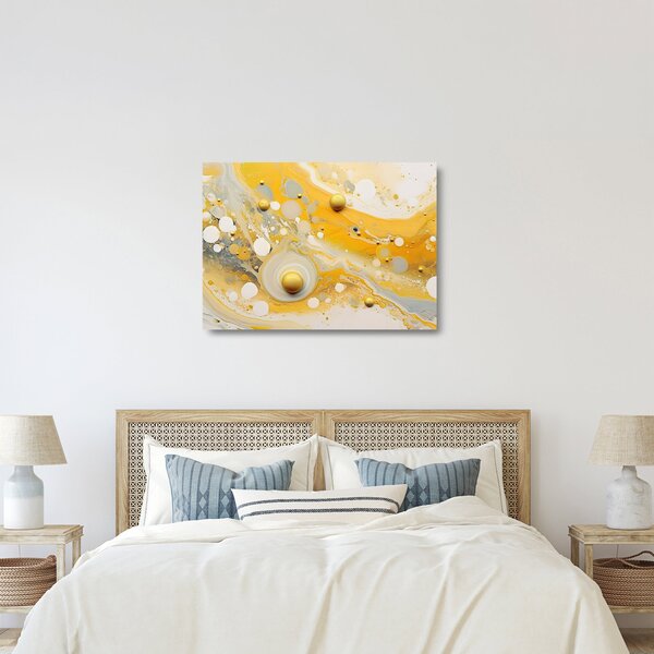 Skleněný obraz - Abstraktní pozadí se zlatým dekorem (70x50 cm)