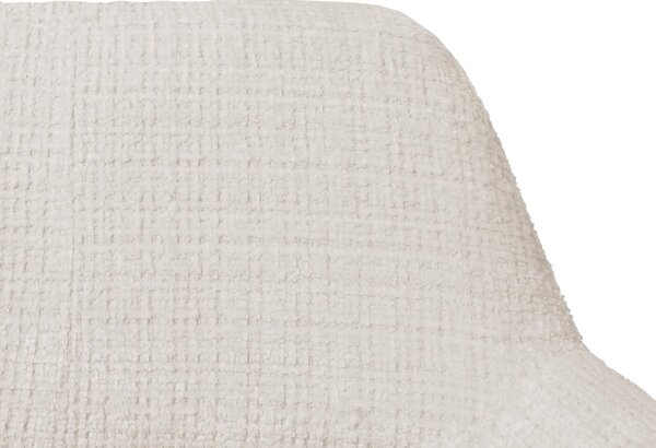 Jídelní židle HWC-A50 II, židle kuchyňská židle čalouněná židle, dřevo látka/textil šenil (465g/m²) krémová