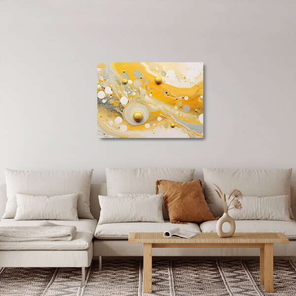 Skleněný obraz - Abstraktní pozadí se zlatým dekorem (70x50 cm)