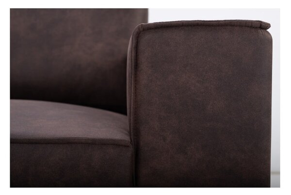 Hnědá pohovka z imitace kůže 224 cm Copenhagen – Scandic