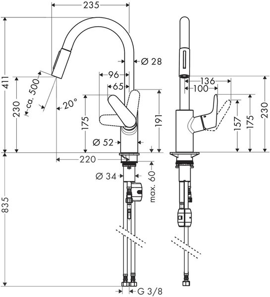 Hansgrohe Focus M41 kuchyňská baterie stojící chrom 31815000