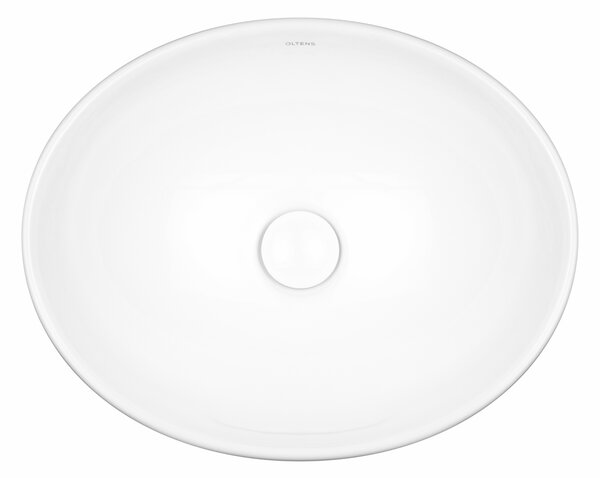 Oltens Etne umyvadlo 40x33 cm oválné na pult bílá lesk 40313000