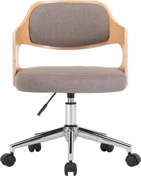 VidaXL Jídelní židle otočná Taupe Bent Wood and Fabric