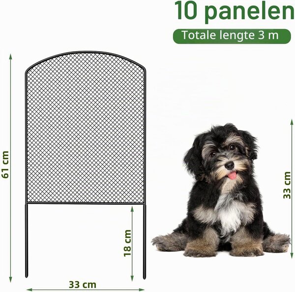 Plotové panely Gaas, dekorativní, 10 kusů, bariéra proti zvířatům, plot pro psy, venkovní použití