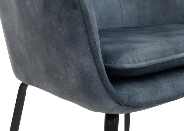 Sada 6 jídelních židlí HWC-O28, kuchyňská židle čalouněná židle, látka/textil (340g/m²) kov modrá