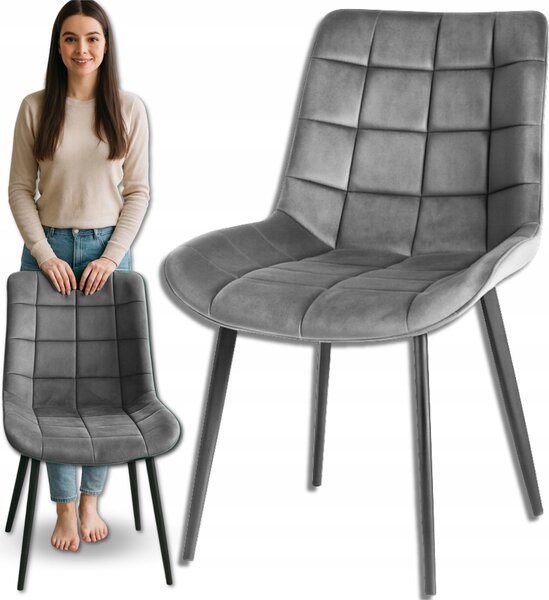 Omna | Jídelní židle Veluform Lux - Grafitová - Moderní - Pohodlná - Elegantní design - Kovové nohy