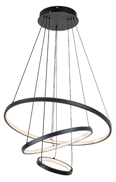RABALUX 72346 Beliza závěsné svítidlo D600mm LED 90W/9000/7200lm 3000-6500K černá, bílá, stmívatelné, dálkový ovladač