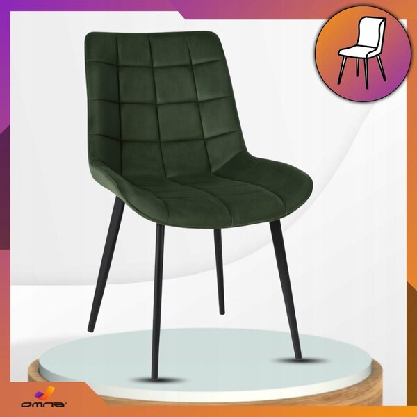 Omna | Jídelní židle Veluform Lux - Grafitová - Moderní - Pohodlná - Elegantní design - Kovové nohy