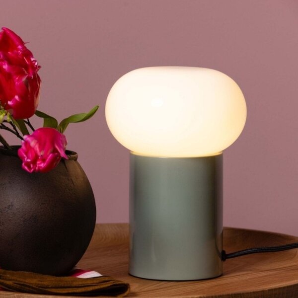 Brilliant 99002/84 Stolní lampa KNUT zelená & opálové sklo