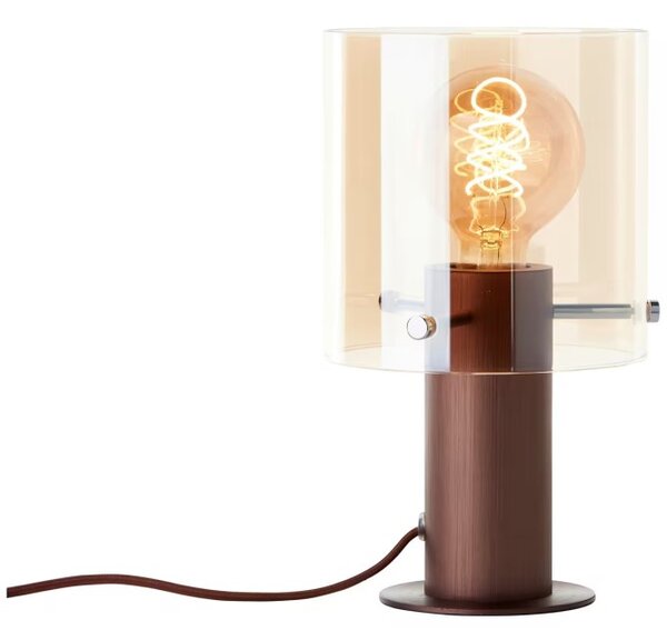 Brilliant 75547/23 Dekorativní stolní lampa PETJE jantarové sklo