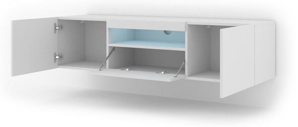 TV stolek/skříňka Aurora (bílý mat) (LED)
