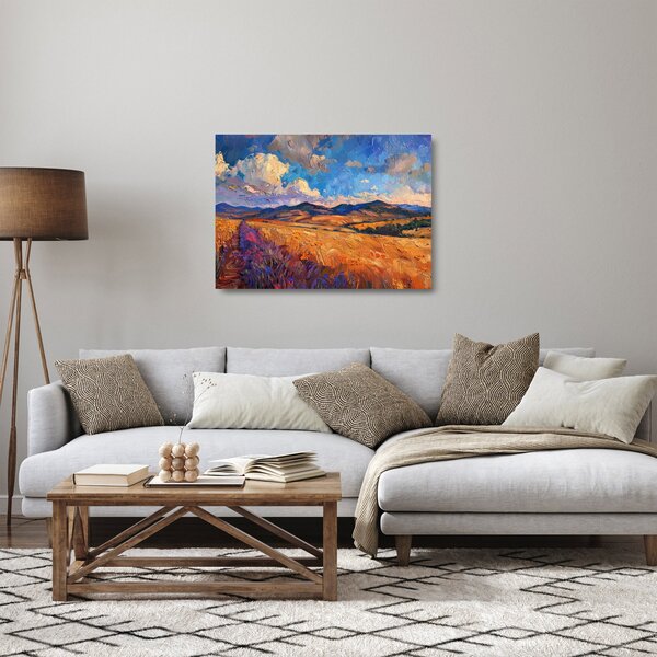Skleněný obraz - Olejomalba krajiny (70x50 cm)