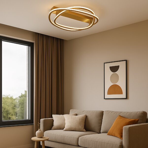 RABALUX 71280 Kallira stropní svítidlo D590mm LED 72W/12260/3800lm 3000K zlatá, bílá