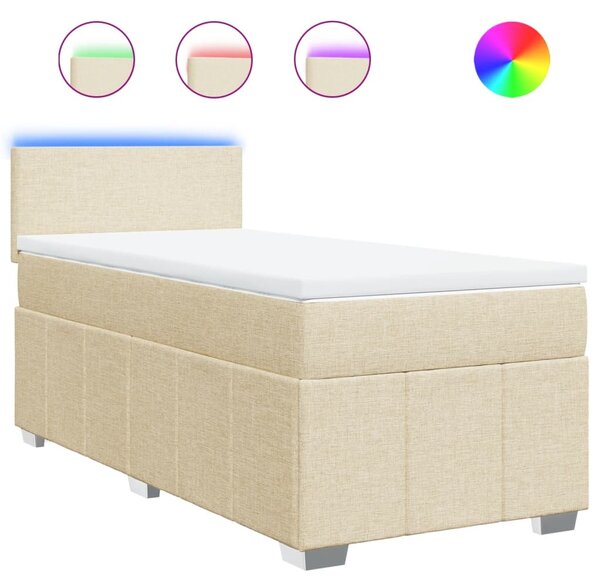 Box spring postel s matrací krémová 80 x 200 cm textil 3289193