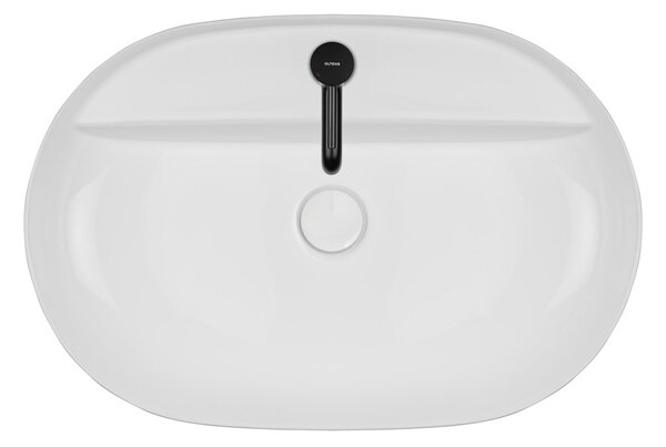 Oltens Hamnes umyvadlo 62x42 cm oválné na pult bílá lesk 41814000