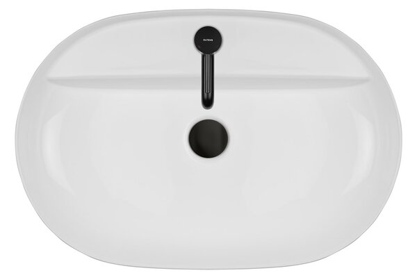 Oltens Hamnes umyvadlo 62x42 cm oválné na pult bílá lesk 41814000