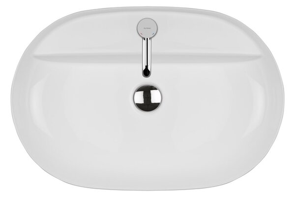 Oltens Hamnes umyvadlo 62x42 cm oválné na pult bílá lesk 41814000