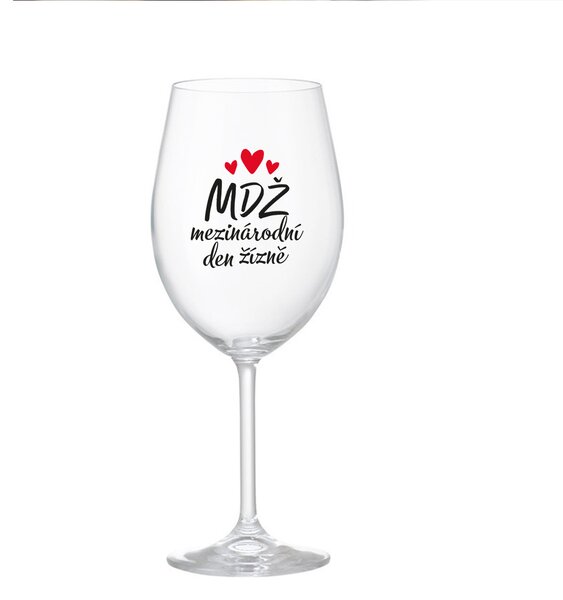 MEZINÁRODNÍ DEN ŽÍZNĚ - čirá sklenice na víno 350 ml