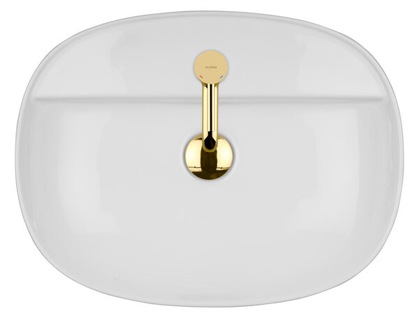 Oltens Hamnes umyvadlo 51x39 cm oválné na pult bílá lesk 41313000