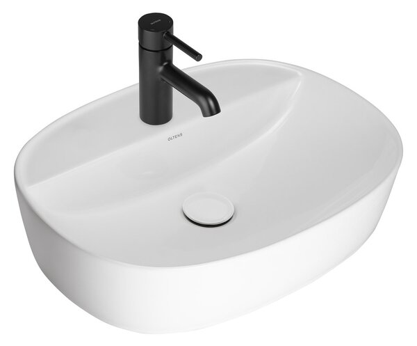 Oltens Hamnes umyvadlo 51x39 cm oválné na pult bílá lesk 41313000