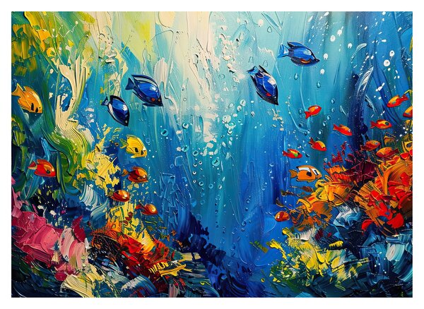 Skleněný obraz - Malba podmořského světa (70x50 cm)