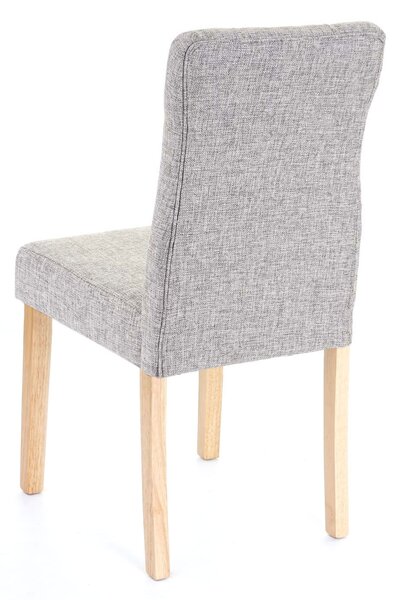 Sada 6 jídelních židlí HWC-E58, jídelní židle látka/textil šedá, světlé nohy