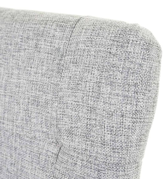 Sada 6 jídelních židlí HWC-E58, jídelní židle látka/textil šedá, světlé nohy
