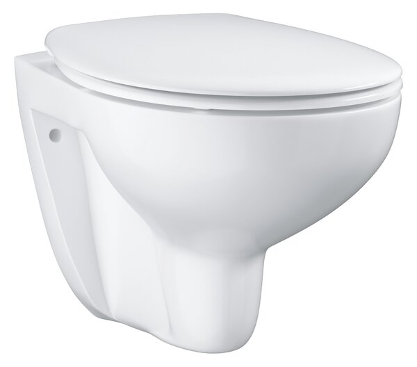 Grohe Bau Ceramic wc mísa se sedátkem s pomalým sklápěním závěsná bez splachovacího kruhu bílá 39351000
