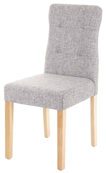 Sada 6 jídelních židlí HWC-E58, jídelní židle látka/textil šedá, světlé nohy
