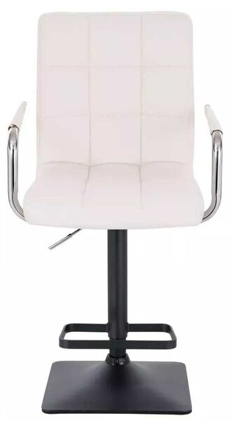 LuxuryForm DESIGN Barová židle VERONA na černé hranaté podstavě - bílá