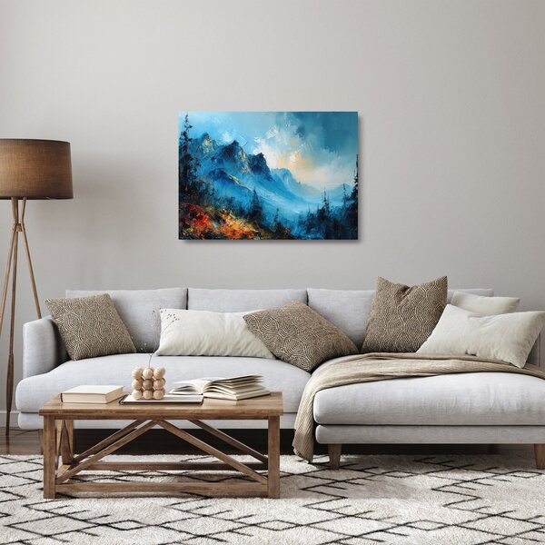 Skleněný obraz - Malba hor (70x50 cm)