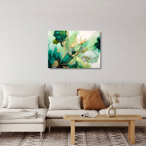 Skleněný obraz - Zelená abstrakce (70x50 cm)