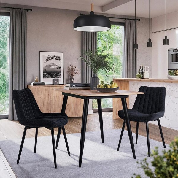 Židle jídelny Vicco Ravlo Černá 51 x 57 cm Sada 2 kusů, Model 61386