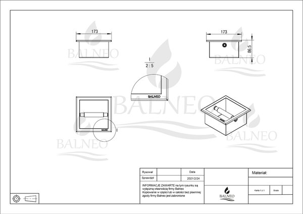 Balneo Wall-Box One Black držák na toaletní papír černá PB-BL1