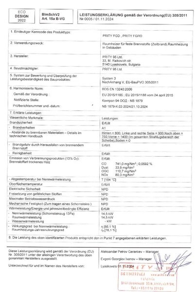 EEK A+ - Krbová kamna PRITY FGR D 14,5 kW s troubou Krbová kamna Vytápění Vaření