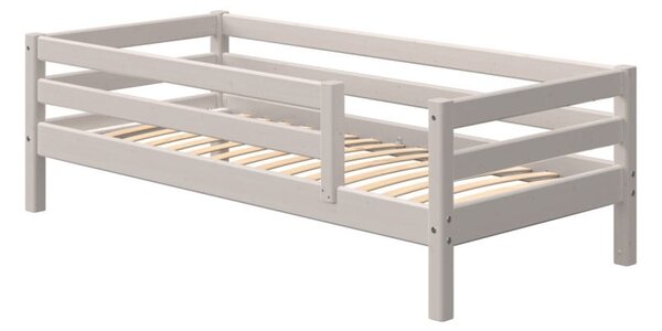 Šedá dětská postel z borovicového dřeva s 3/4 bezpečnostní lištou Flexa Classic, 90 x 200 cm
