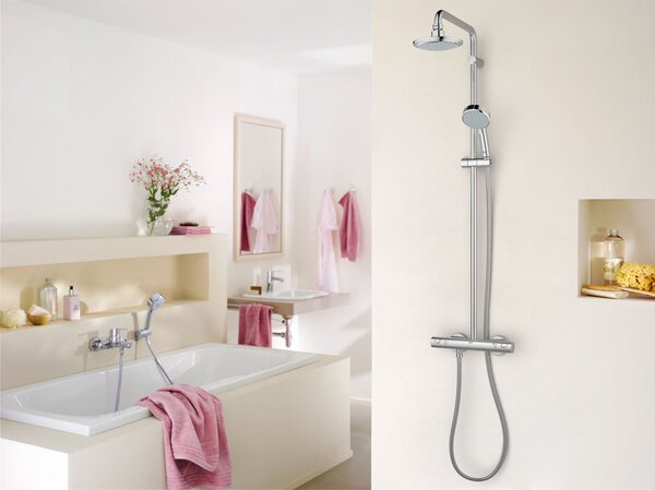 Grohe New Tempesta sprchová sada na stěnu s termostatem s dešťovou sprchou StarLight Chrome 27922000