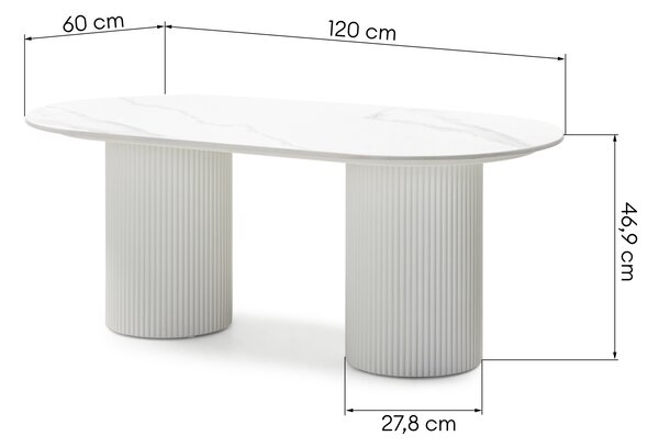 Hector Konferenční stolek Apulias 120 cm bílý/mramor