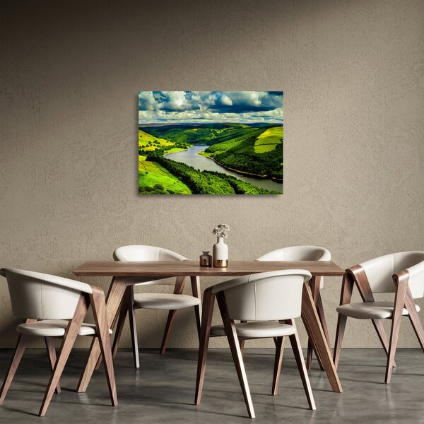 Skleněný obraz - Zelená krajina (70x50 cm)