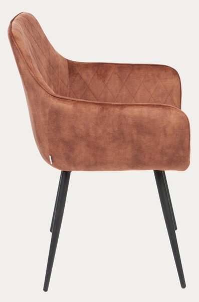 Židle do obývacího pokoje kancelářská židle čalouněná židle křeslo relaxační křeslo TV židle židle SATORI cihlová 58x62x79cm HOMLA